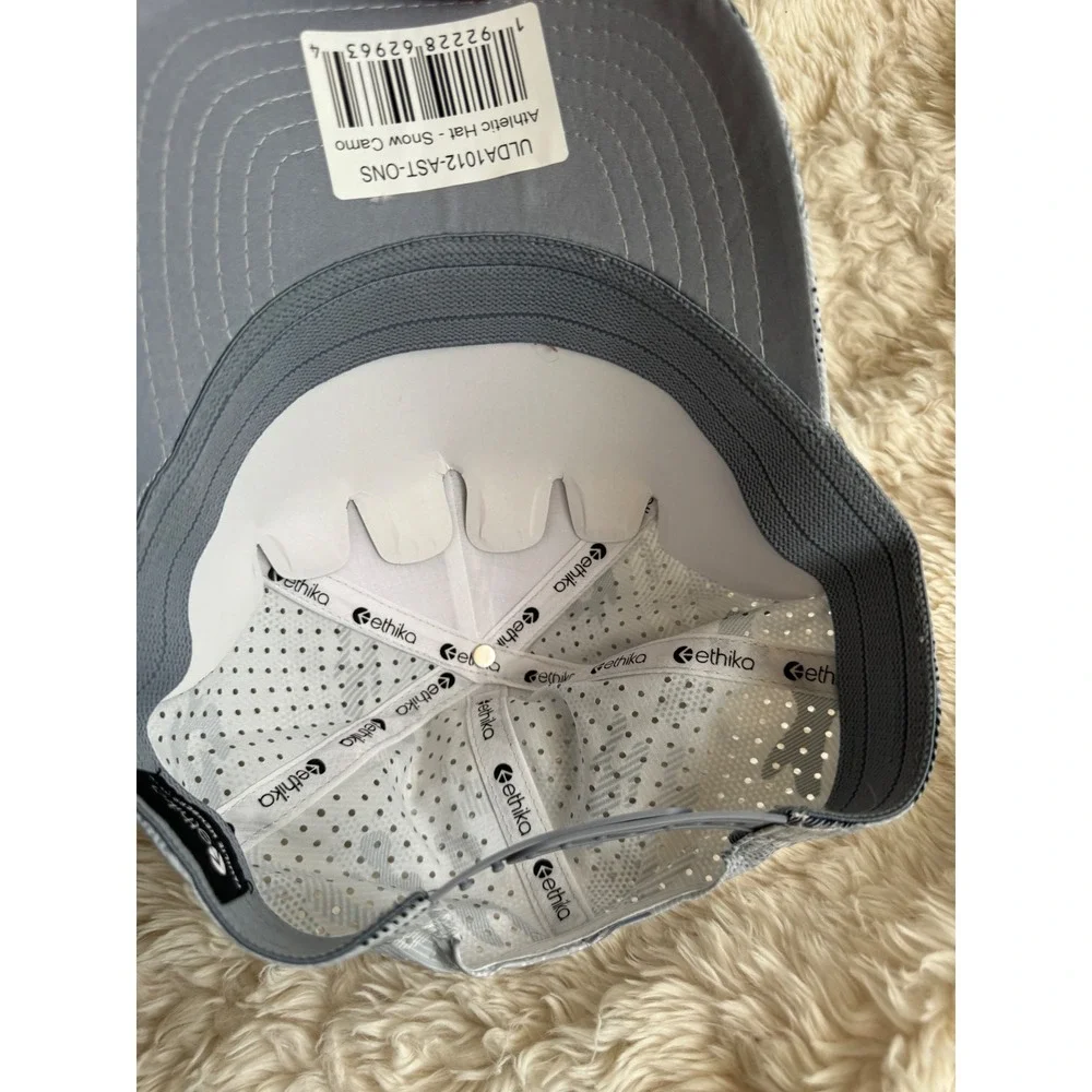Ethika Women's White Athletic Snow Camo Adjustable Snapback Hat Size